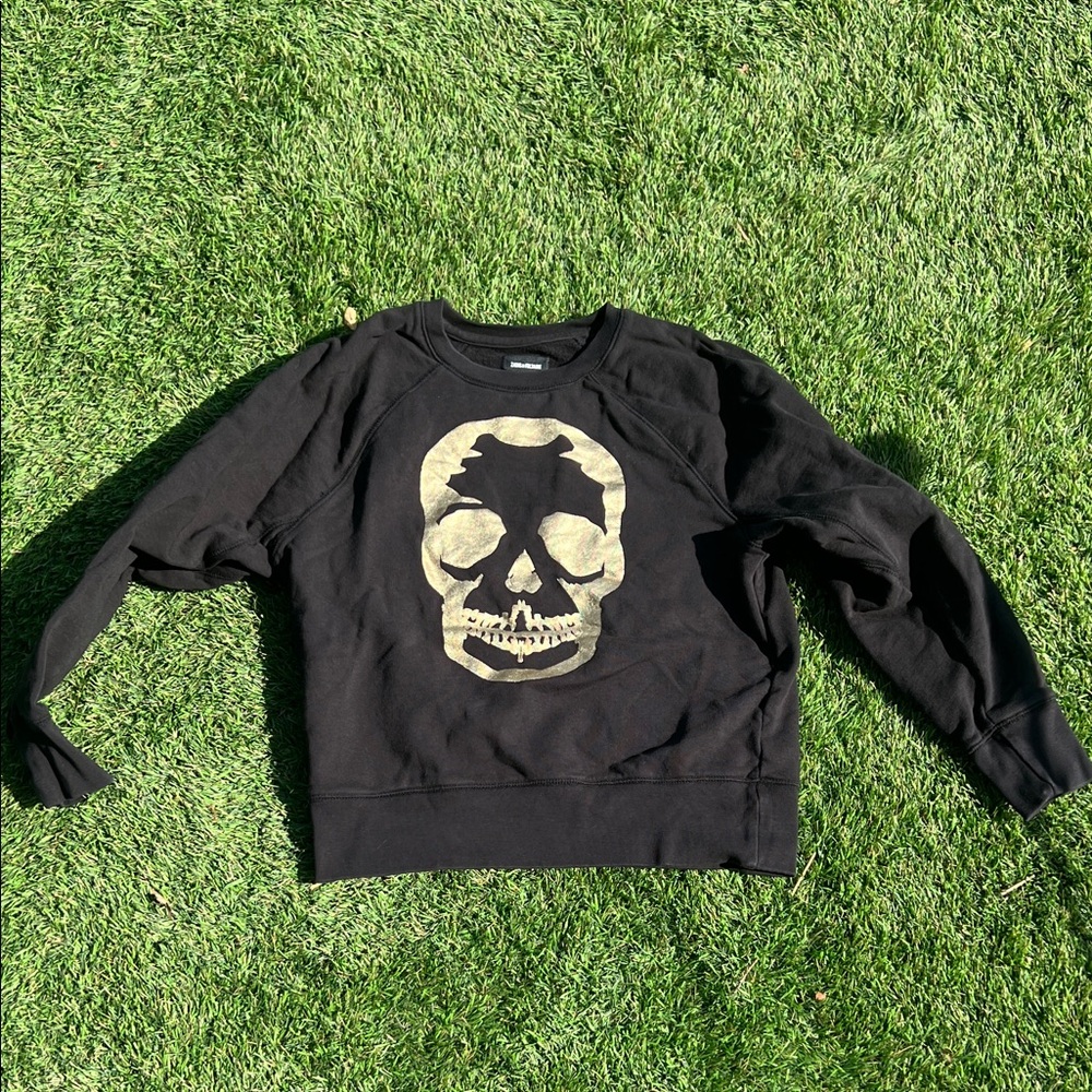 Zadig & Voltaire Black Crewneck with Gold Skull Graphic size XS